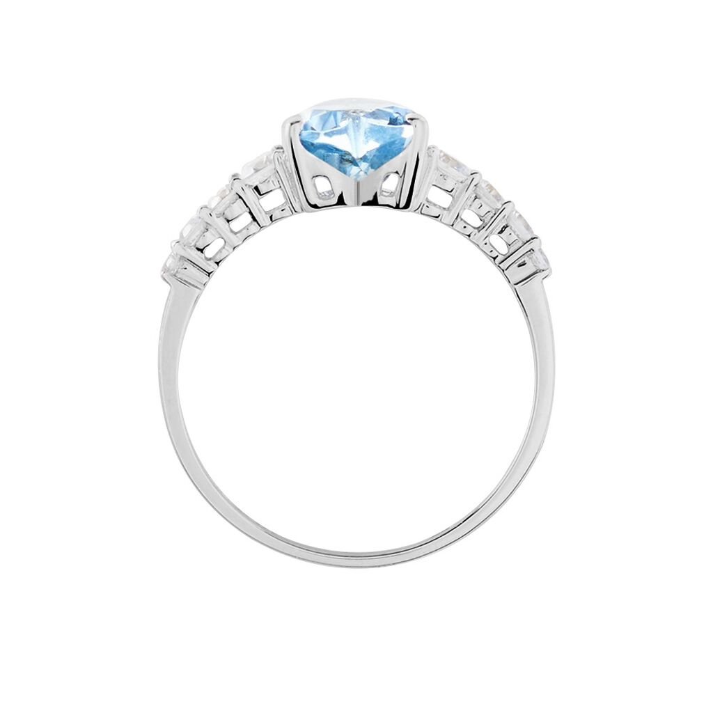 Bague Or Blanc Fany Topaze Oxydes De Zirconium - Bagues solitaires Femme | Histoire d&rsquo;Or
