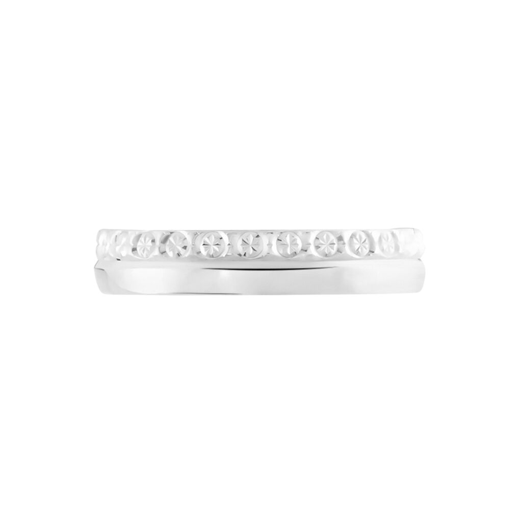Alliance Veira Ruban Bombé Or Blanc - Alliances Unisex | Histoire d’Or