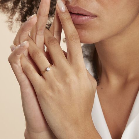 Bague Karlena Or Jaune Oxyde De Zirconium - Bagues solitaires Femme | Histoire d’Or