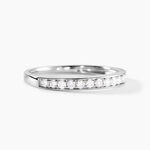 Demi Alliance Rhea Platine Blanc Diamant - Alliances Femme | Histoire d&rsquo;Or