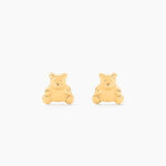 Boucles D'oreilles Puces Ours Or Or Jaune - Clous d'oreilles Enfant | Histoire d&rsquo;Or