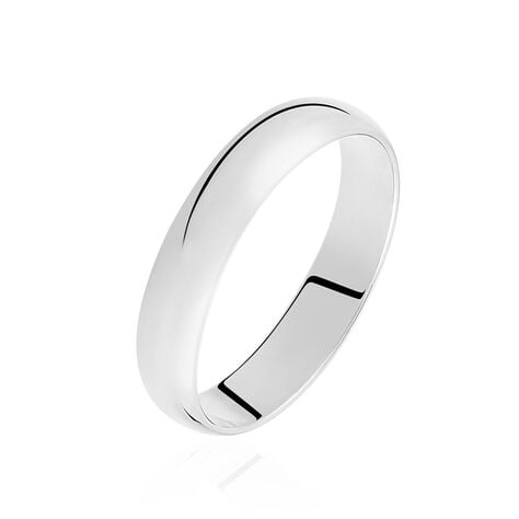 Alliance Aphroditia Demi Jonc Bombe Platine Blanc - Alliances Unisex | Histoire d’Or