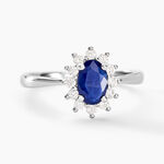 Bague Vladimir Or Blanc Saphir Diamants - Bagues solitaires Femme | Histoire d&rsquo;Or