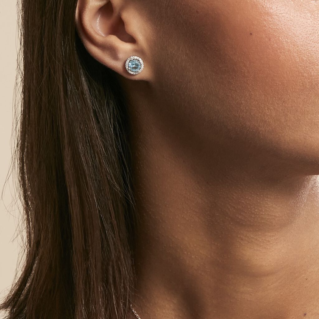 Boucles D'oreilles Puces Rio Argent Blanc Oxyde - Boucles d'oreilles fantaisie Femme | Histoire d’Or