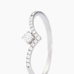 Bague Sirius Or Blanc Diamant Synth&eacute;tique - Bagues solitaires Femme | Histoire d&rsquo;Or