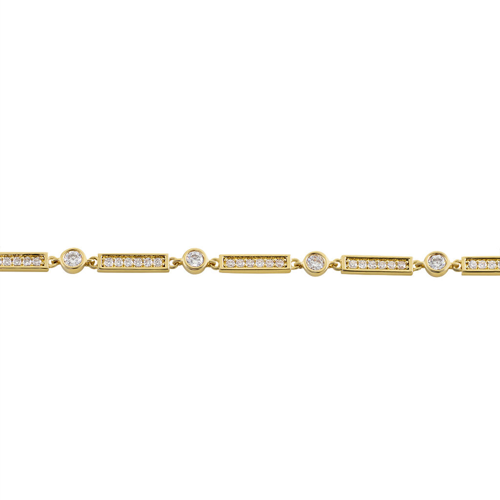 Bracelet Plaqué Or Epilobe Oxydes De Zirconium - Bracelets Femme | Histoire d’Or