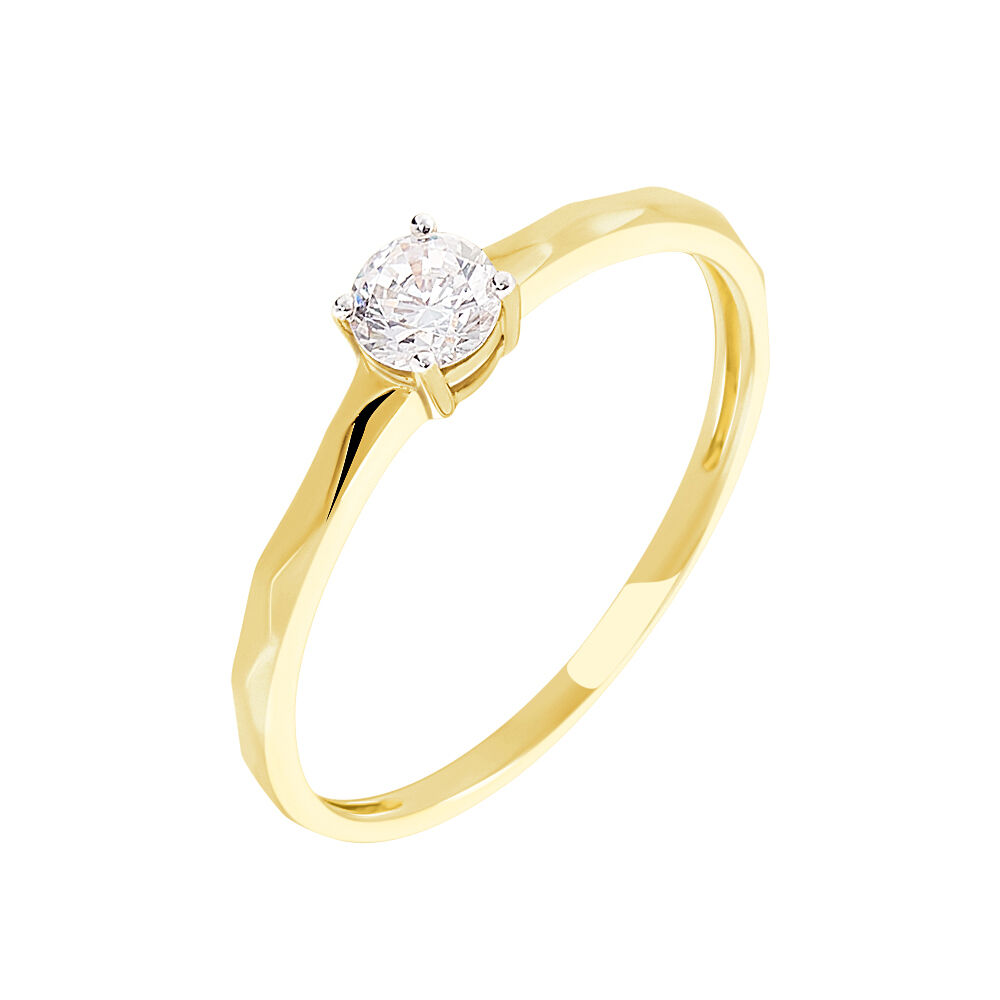 Solitaire zirconium on sale or jaune