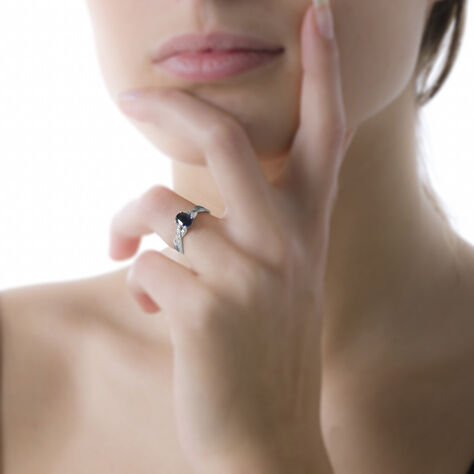 Bague Candice Or Blanc Grenat - Bagues solitaires Femme | Histoire d’Or