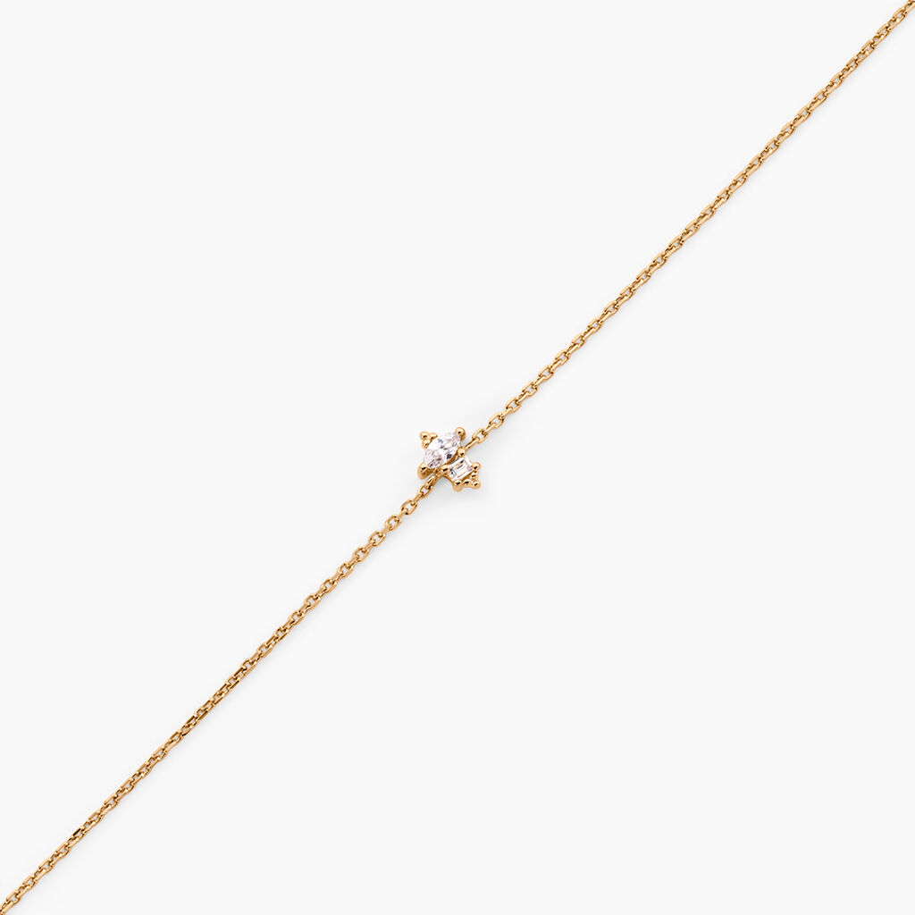 Bracelet &eacute;clat Perl&eacute; Plaqu&eacute; Or Oxyde De Zirconium - Bracelets Femme | Histoire d&rsquo;Or