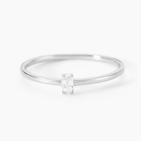 Bague Solitaire Argent Blanc  1er Solitaire Oxyde De Zirconium - Bagues solitaires Femme | Histoire d&rsquo;Or