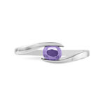 Bague Camilia Or Blanc Amethyste - Bagues solitaires Femme | Histoire d&rsquo;Or