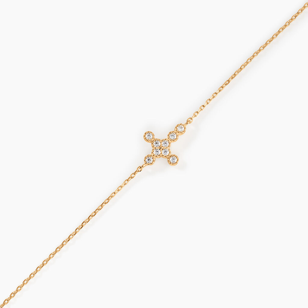 Bracelet Dainty Plaqu&eacute; Or Jaune Oxyde De Zirconium - Bracelets Femme | Histoire d&rsquo;Or