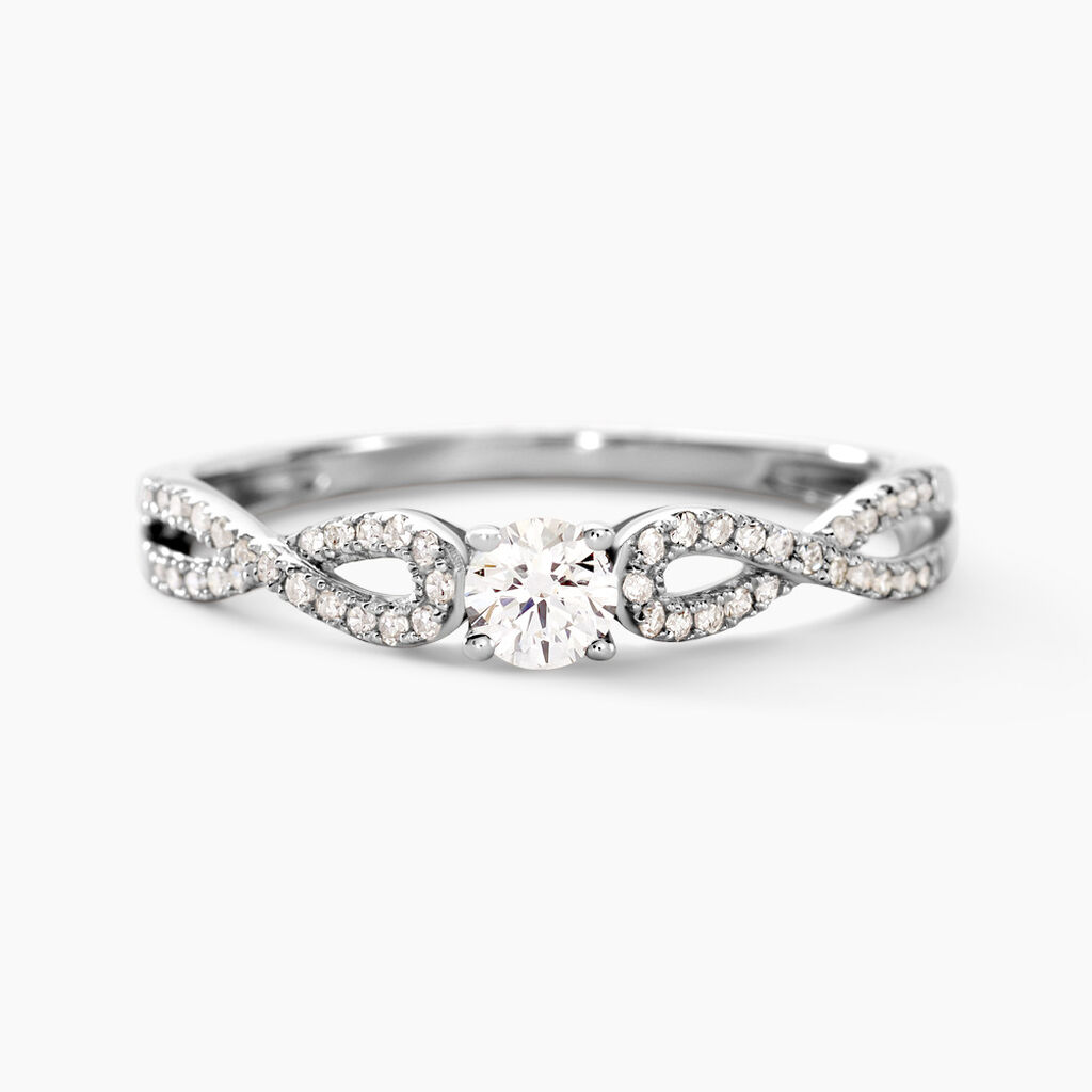 Bague Solitaire Livia Or Blanc Diamant - Bagues solitaires Femme | Histoire d’Or