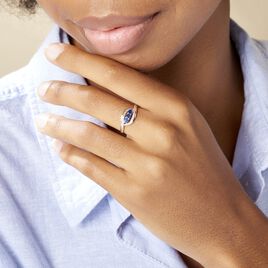 Bague Aurora Or Bicolore Saphir Et Diamant - Bagues avec pierre Femme | Histoire d’Or