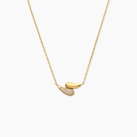 Collier Sunset Riviera Argent Dor&eacute; A L'Or 750/1000 Oxyde De Zirconium - Colliers Femme | Histoire d&rsquo;Or
