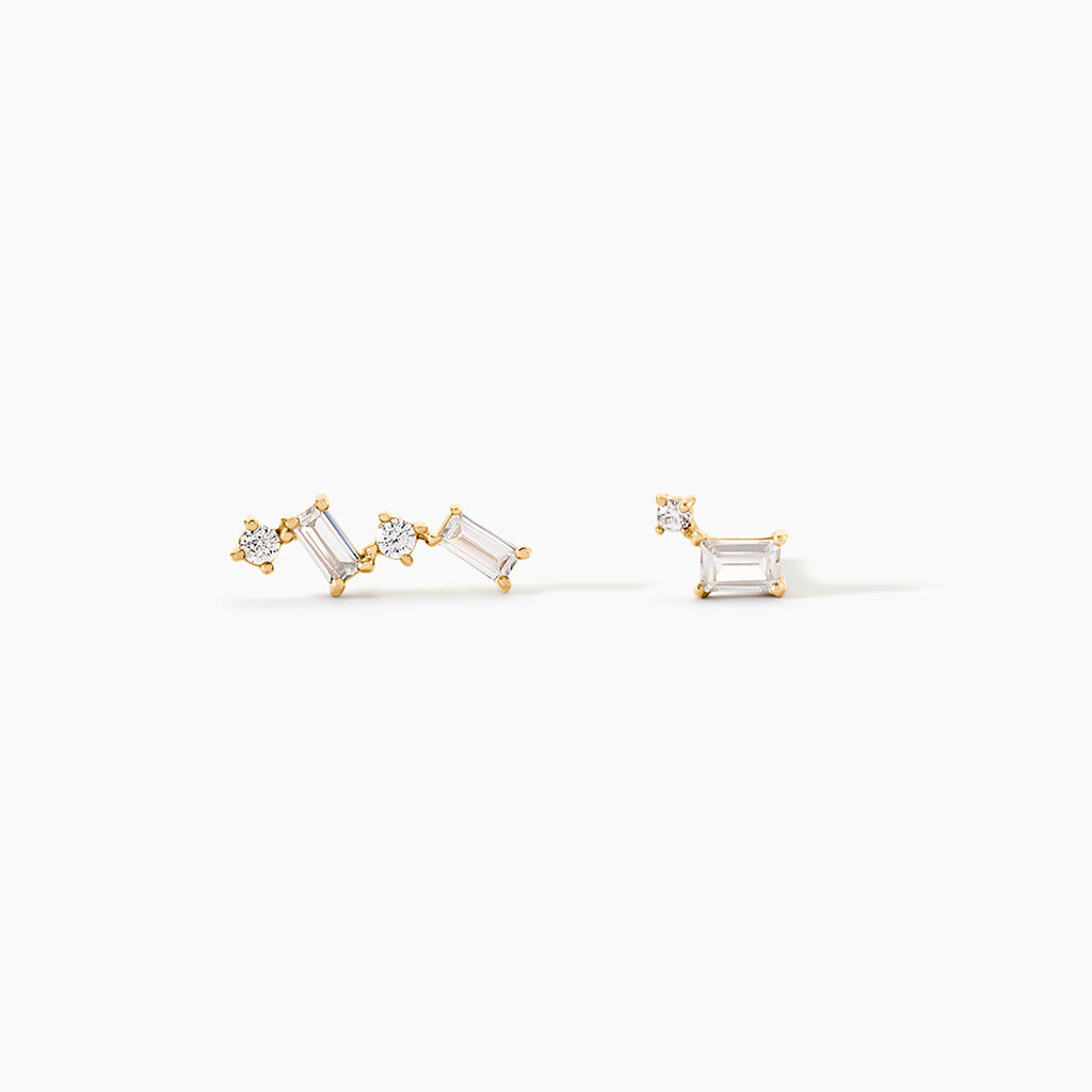 Boucles D'Oreillesucles D'Oreilles D&eacute;pareill&eacute;es Parys Or Jaune Oxyde De Zirconium - F&ecirc;te des m&egrave;res Femme | Histoire d&rsquo;Or