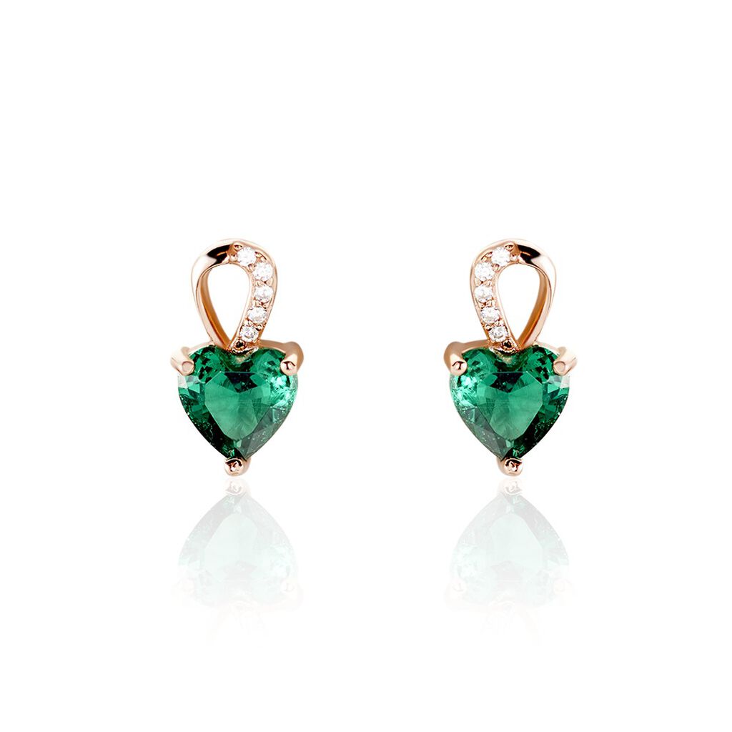 Boucles D'oreilles Puces Argent Rose Atieno Oxyde De Zirconium - Boucles d'oreilles fantaisie Femme | Histoire d’Or