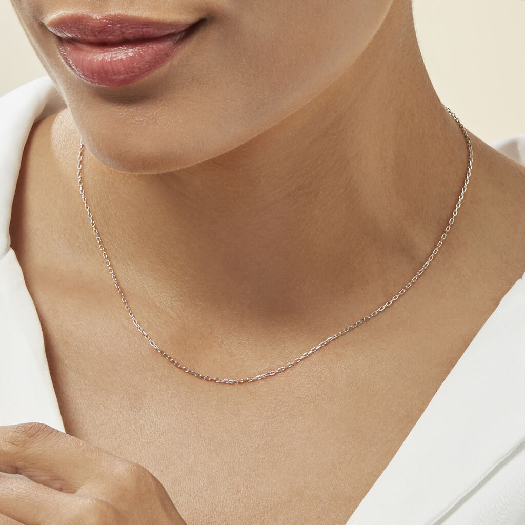 Chaîne Igoa Maille Forçat Diamantee Or Blanc - Chaines Femme | Histoire d’Or