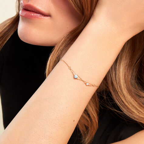 Bracelet Beauté Bleutée Or Jaune Topaze Oxyde De Zirconium - Bracelets  | Histoire d’Or