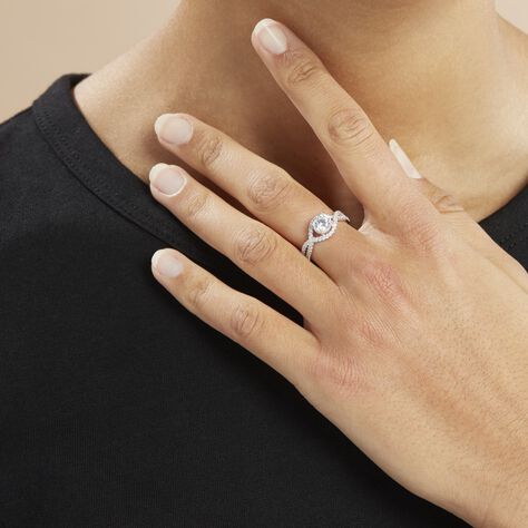 Bague Solitaire Anette Or Blanc Oxyde De Zirconium - Bagues solitaires Femme | Histoire d’Or