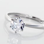Solitaire Or Blanc Laurian Oxyde De Zirconium Blanc - Bagues solitaires Femme | Histoire d&rsquo;Or