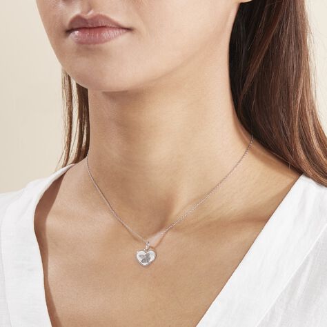 Pendentif Ange Coeur Or Blanc - Pendentifs Baptême Famille | Histoire d’Or
