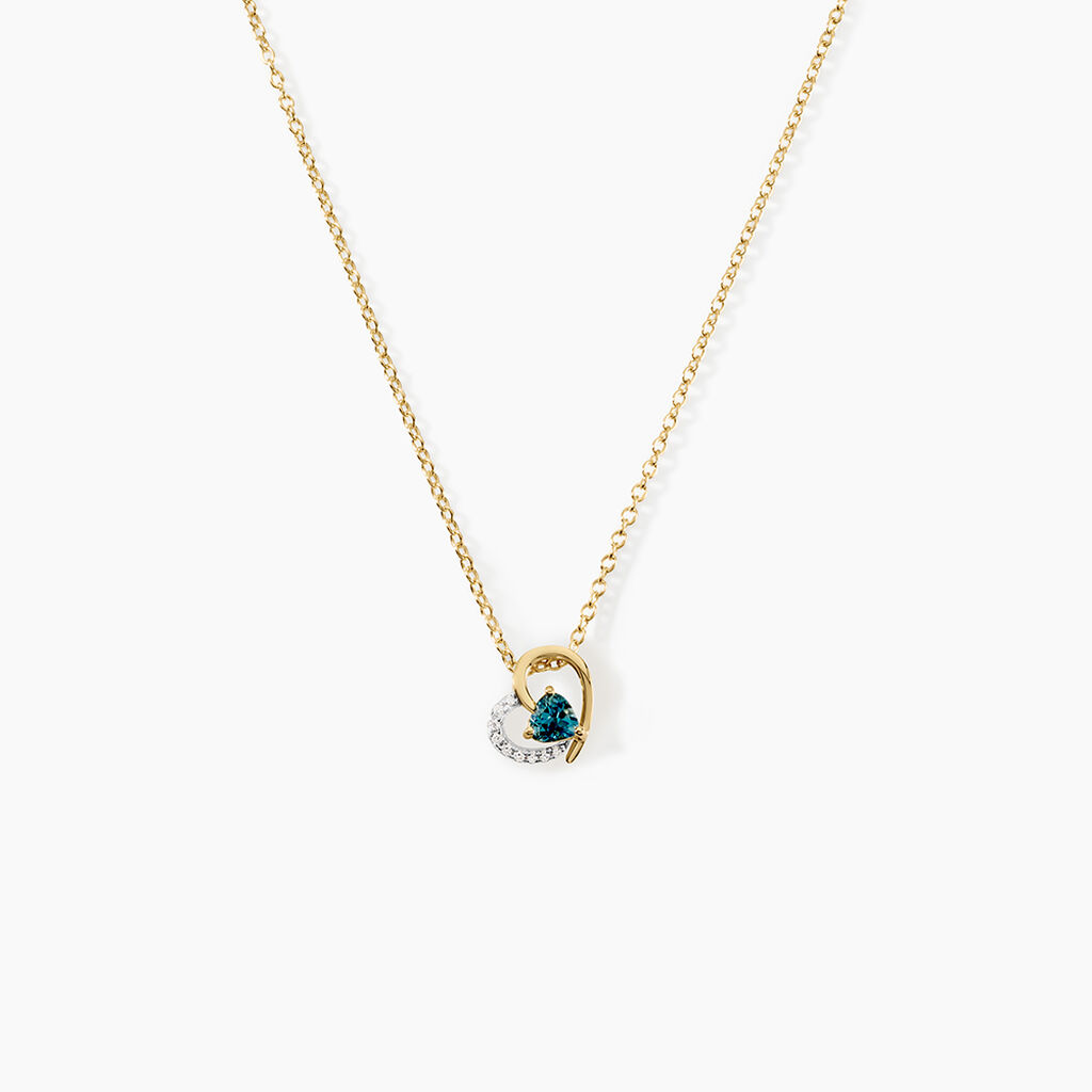 Collier Eliana Argent Dor&eacute; A L'Or 750/1000 Topaze Oxyde De Zirconium - Bijoux avec pierres Femme | Histoire d&rsquo;Or