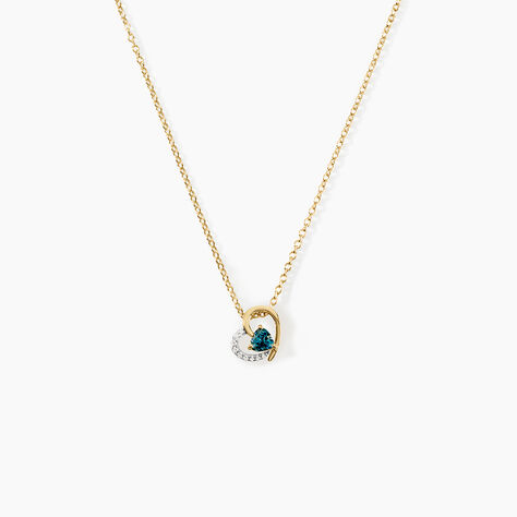 Collier Eliana Argent Dor&eacute; A L'Or 750/1000 Topaze Oxyde De Zirconium - Bijoux avec pierres Femme | Histoire d&rsquo;Or