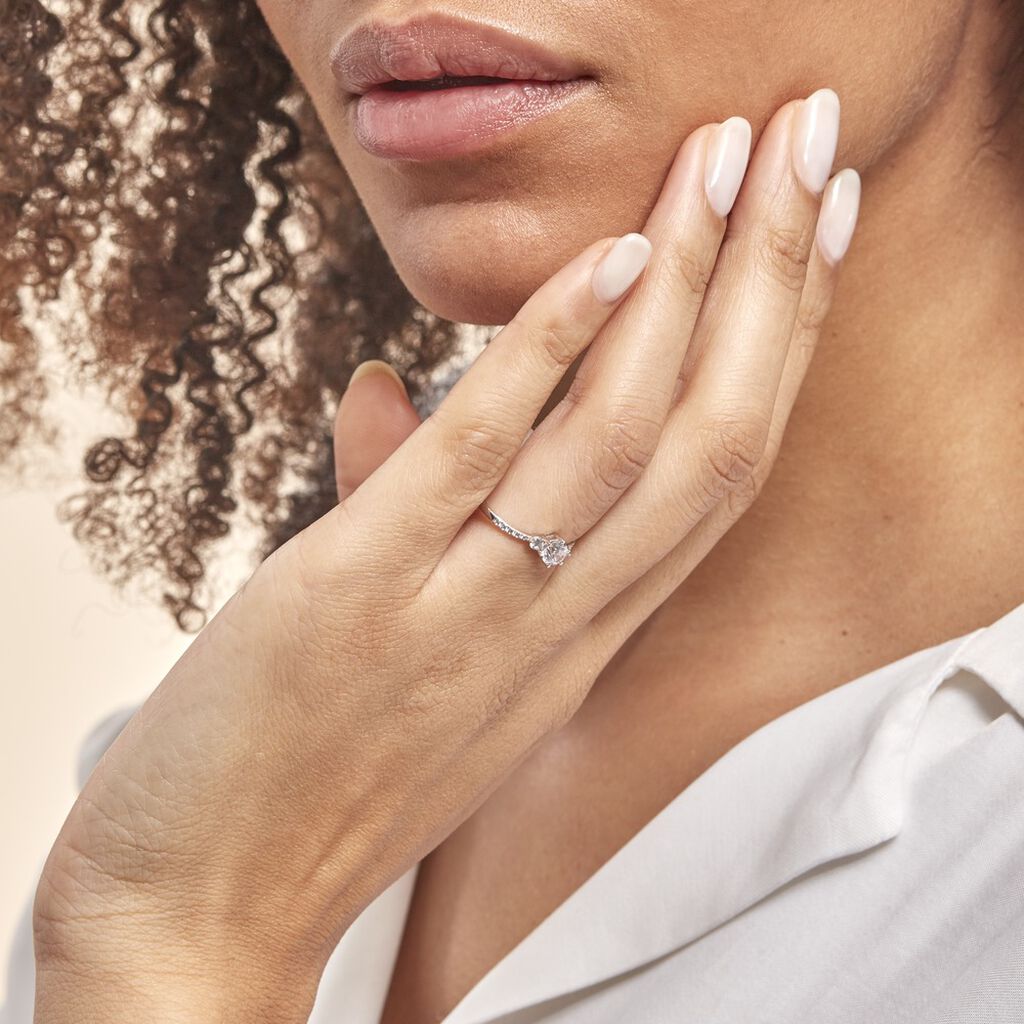 Bague Berata Or Blanc Oxyde De Zirconium - Bagues solitaires Femme | Histoire d’Or