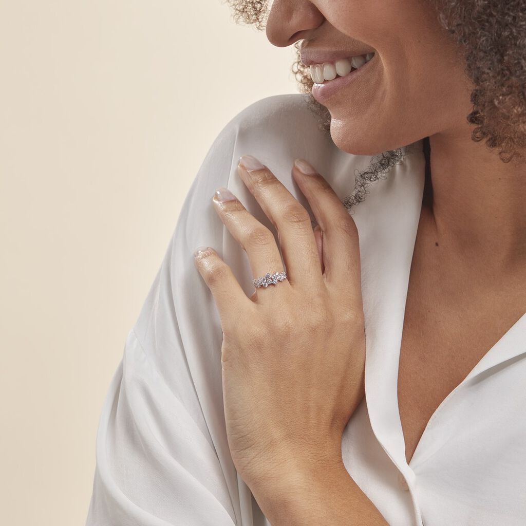 Bague Tokyo Or Blanc Oxyde De Zirconium - Bagues avec pierre Femme | Histoire d’Or