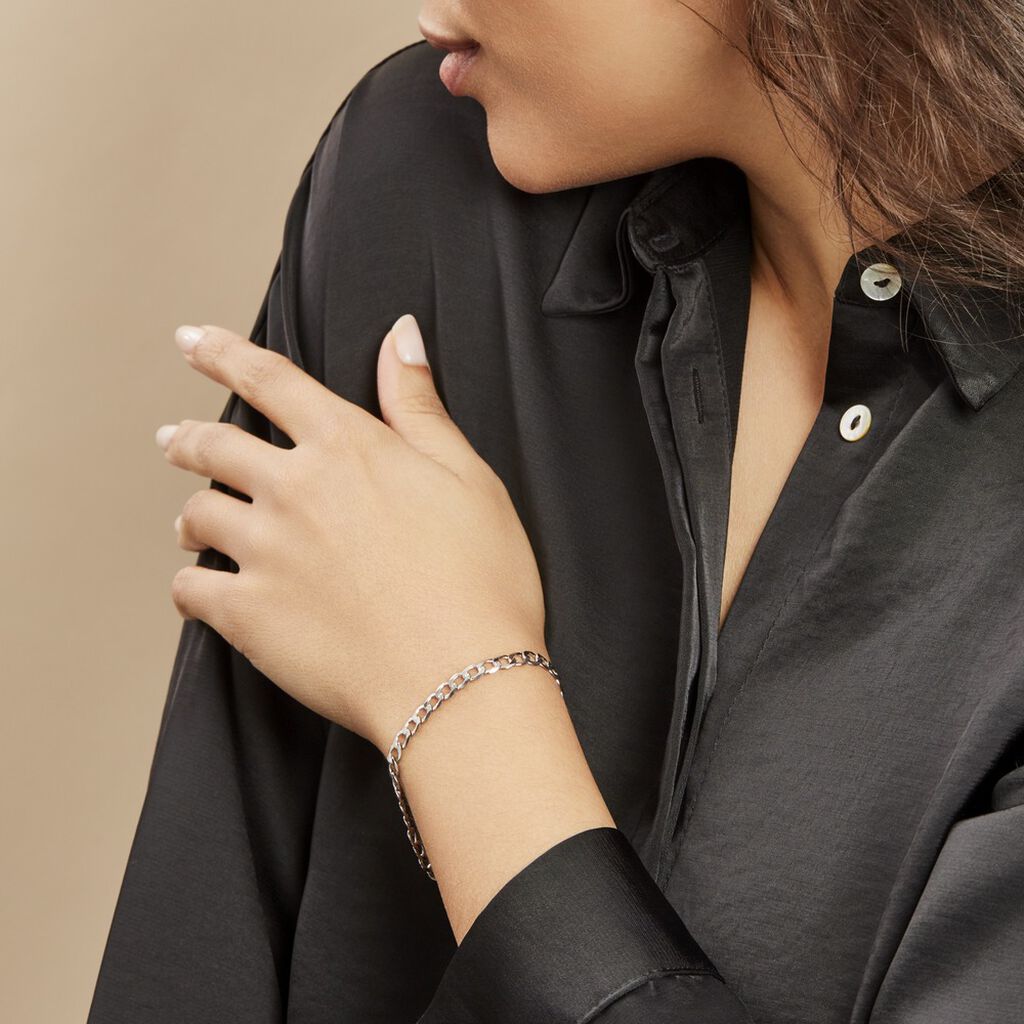Bracelet Argent Blanc Casper - Bracelets chaîne Femme | Histoire d’Or