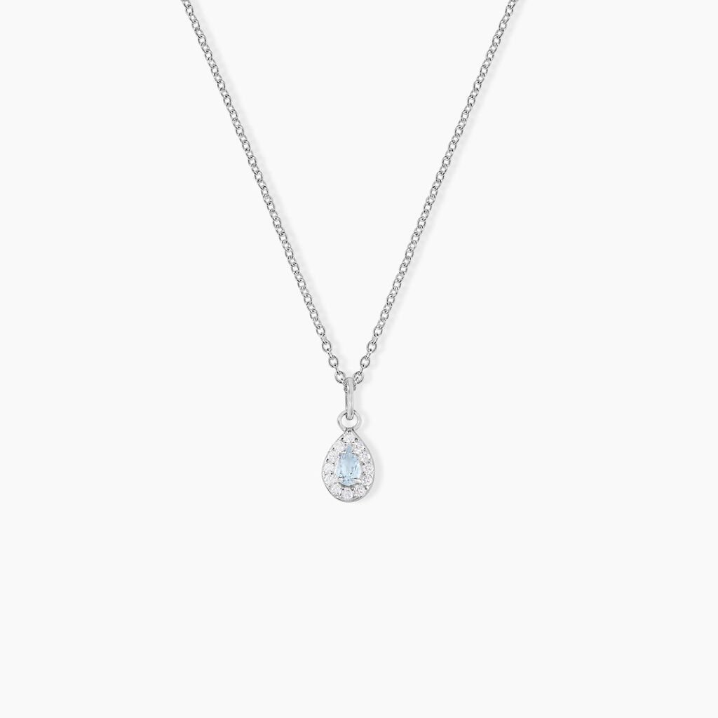 Collier Court Argent Blanc Tania Oxyde De Zirconium - Ras de cou Femme | Histoire d&rsquo;Or