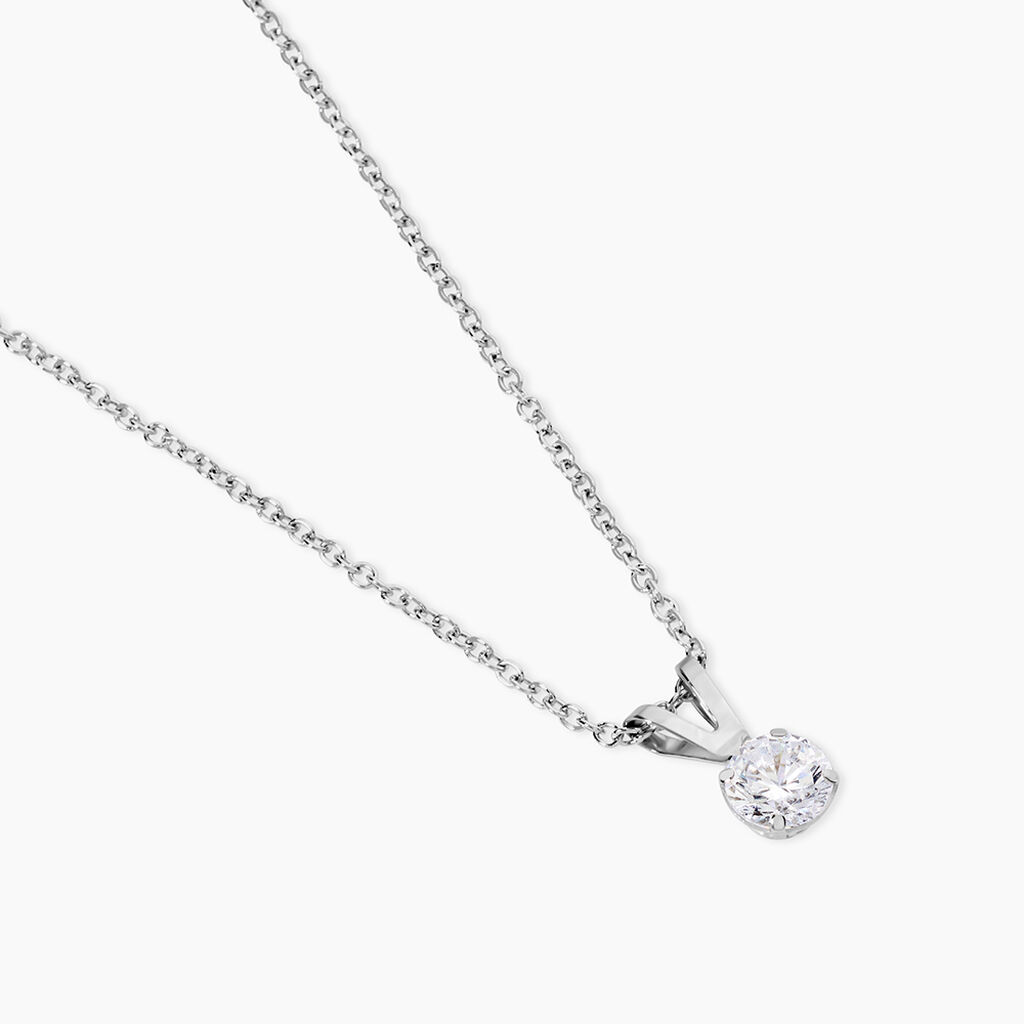 Pendentif Mabila Or Blanc Oxyde De Zirconium - Pendentifs Femme | Histoire d&rsquo;Or
