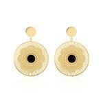 Boucles D'oreilles Pendantes Acier Dor&eacute; Staffan Agate - Boucles d'oreilles fantaisie Femme | Histoire d&rsquo;Or