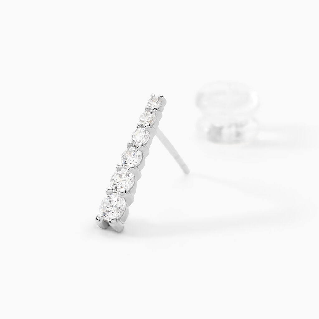 Boucles D'oreilles Pendantes Georas Or Blanc Oxyde - Boucles d'oreilles pendantes Femme | Histoire d&rsquo;Or