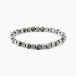 Bracelet Jourdan Acier Blanc Jaspe Africain - Bracelets Homme | Histoire d&rsquo;Or