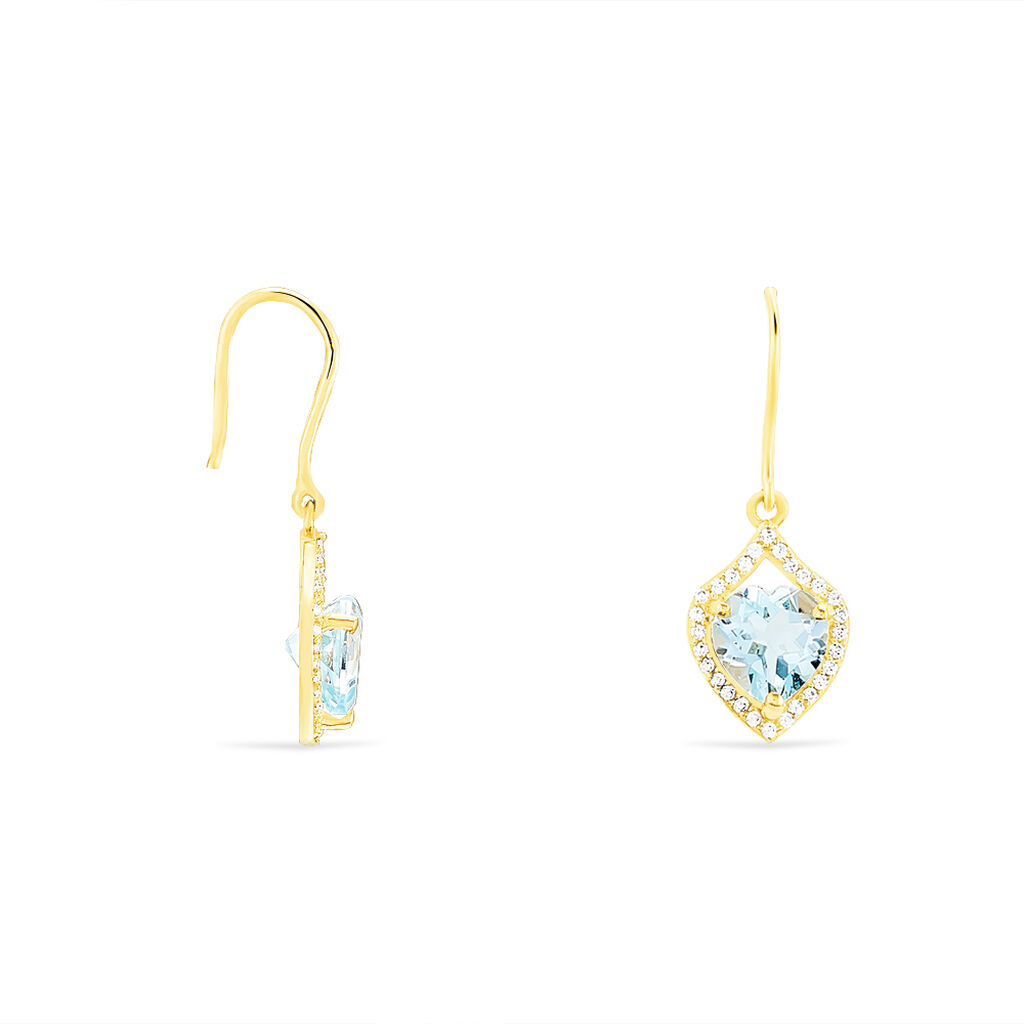 Boucles D'oreilles Pendantes Rosaline Or Jaune Topaze Et Oxyde - Boucles d'oreilles pendantes Femme | Histoire d’Or