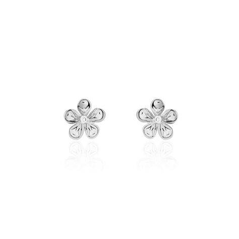 Boucles D'oreilles Puces Locmae Argent Blanc - Boucles d'oreilles fantaisie Femme | Histoire d’Or