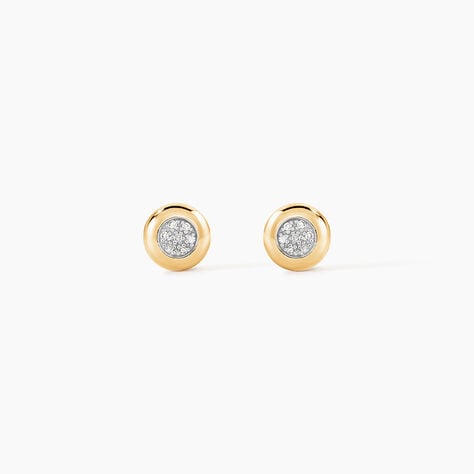Boucles D'oreilles Puces Laurissa Or Jaune Diamant - Boucles d'oreilles pierres pr&eacute;cieuses Femme | Histoire d&rsquo;Or