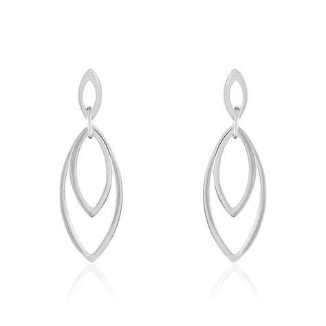 Boucles D'oreilles Pendantes Toupie Argent Blanc - Boucles d'oreilles fantaisie Femme | Histoire d&rsquo;Or