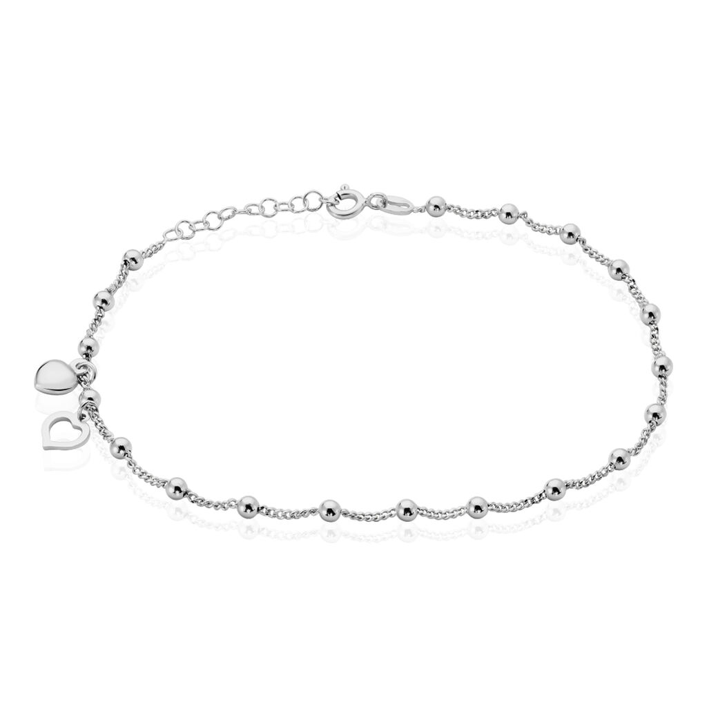 chaã®ne de cheville minia argent blanc