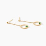 Boucles D'Oreilles Pendantes Gijs Or Jaune Emeraude - Boucles d'oreilles pendantes Femme | Histoire d&rsquo;Or