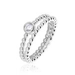 Duo De Bagues Roseli Argent Blanc Oxyde De Zirconium - Bagues solitaires Femme | Histoire d&rsquo;Or