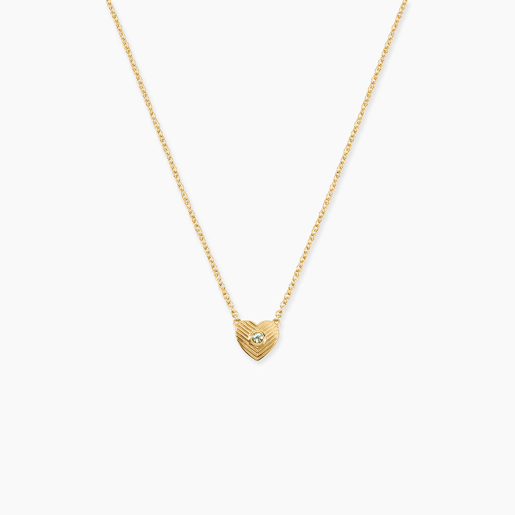 Collier Beileag Argent Dor&eacute; A L'Or 750/1000 Topaze - Bijoux avec pierres Femme | Histoire d&rsquo;Or