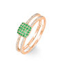 Bague Aude Or Rose Emeraude Et Diamant