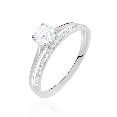 Bague Solitaire Anatoline Or Blanc Oxyde De Zirconium - Bagues solitaires Femme | Histoire d’Or