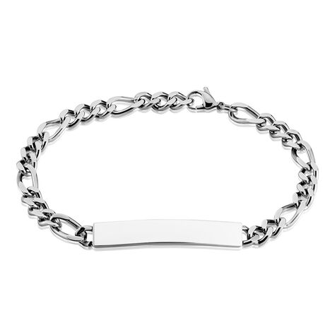 Bracelet Identité Acier Blanc Jimmy - Gourmettes Homme | Histoire d’Or