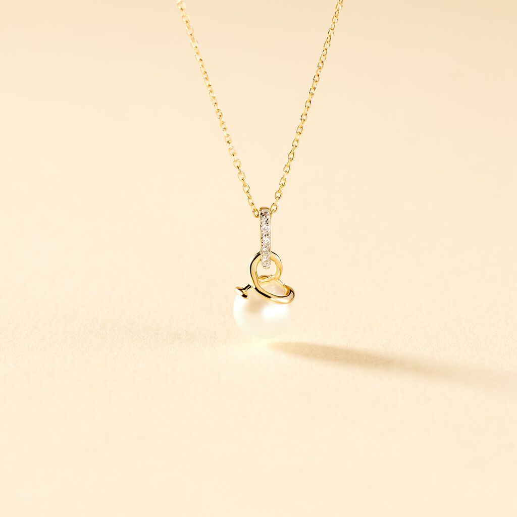 Collier Delight Or Jaune Perle De Culture Et Diamant - Colliers Femme | Histoire d’Or