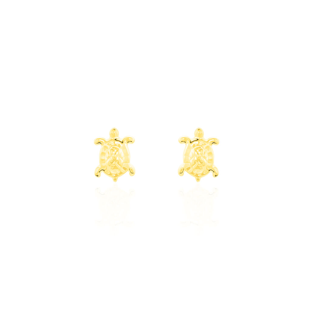 Boucles D'oreilles Puces Almahae Tortue Or Jaune - Clous d'oreilles Femme | Histoire d’Or