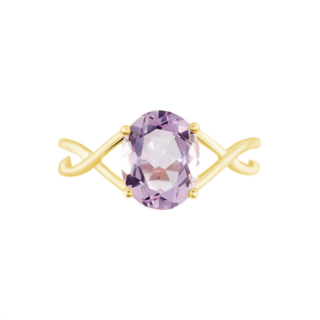 Bague Solitaire Armaelle Or Jaune Amethyste - Bagues solitaires Femme | Histoire d’Or